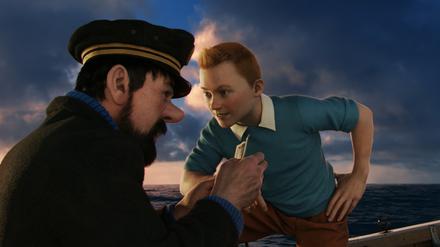 Am Computer belebt: Kapitän Haddock (Andy Serkis, l.) und Tim (Jamie Bell).