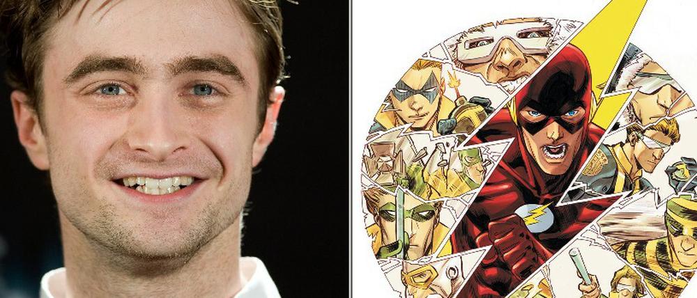 Wunschrolle: Die Figur des Flash, rechts ein Comic-Cover von Francis Manapul, hat es Daniel Radcliffe angetan.