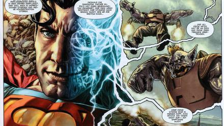 Held mit menschlichem Antlitz: Eine Seite aus Lee Bermejos und John Arcudis Superman-Episode.