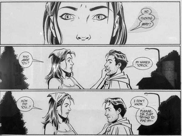 Ein Ausschnitt aus der Originalseite des Comics, die Teil der Wanderausstellung „Vorbilder*innen“ ist.