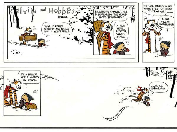 Abschied und Neuanfang: Der letzte Strip von Bill Wattersons „Calvin und Hobbes“.