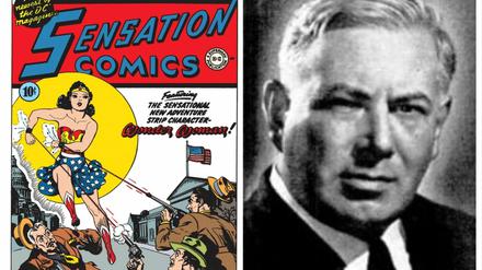 1941/42 betrat Wonder Woman die Comicwelt, rechts ihr Erfinder William Moulton Marston. 