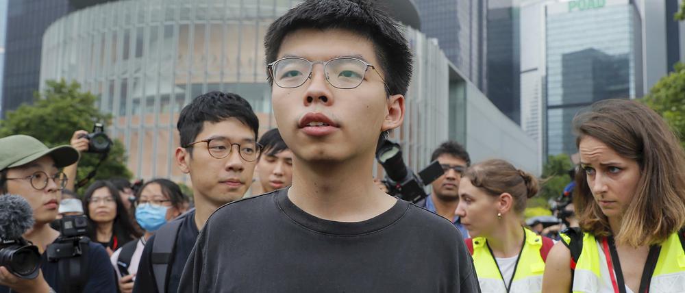 Freiheitskämpfer. Joshua Wong in Hongkong. Kurz nach seiner Haftentlassung, 2019.