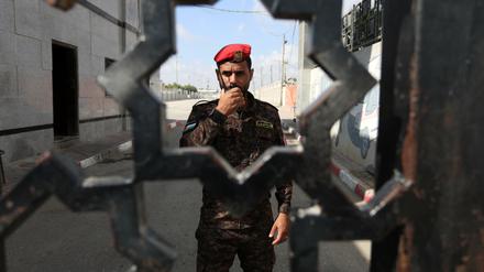 Palästinensischer Sicherheitsmann an der Grenze zu Ägypten am Gaza-Streifen.