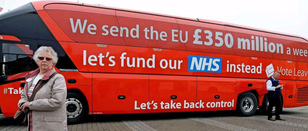 Stimmungmache auf dem Tour-Bus von Boris Johnson.