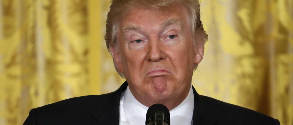 Missmut als Machtmittel. Donald Trump bei der Pressekonferenz am 16. Februar 2017 im Weißen Haus.