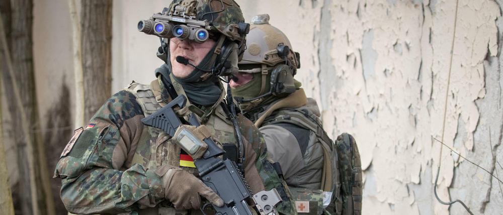 Spezialtruppen der Bundeswehr bei einer Trainingseinheit.
