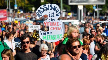 Teilnehmer der „Unteilbar“-Demonstration in Berlin am 13. Oktober 2013