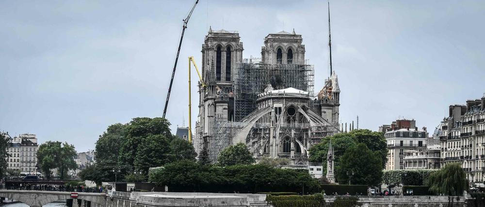 Baustelle. Die Kathedrale Notre-Dame in Paris.