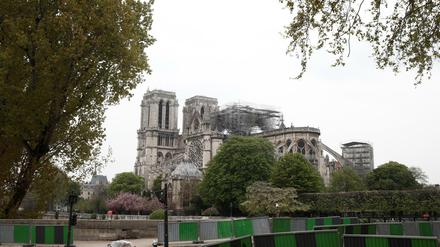Die Kathedrahle von Notre Dame nach dem Feuer.
