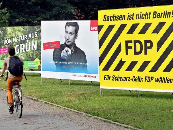 Auf Distanz zu Berlin. FDP-Werbung in Sachsen