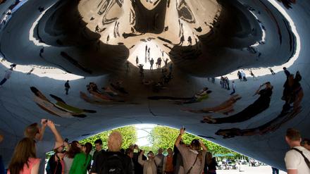 Die Skulptur «Cloud Gate» des britischen Starkünstlers Anish Kapoor in Chicago.