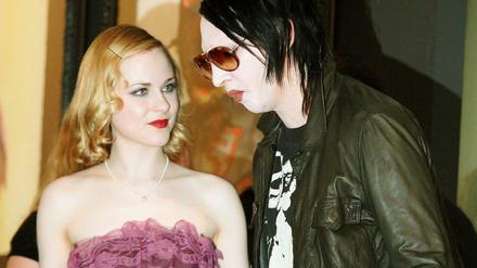 Sänger Marilyn Manson (rechts) mit Schauspielerin Evan Rachel Wood 2007 in Köln