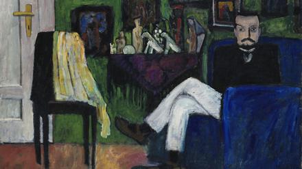 „Mann im Sessel (Paul
Klee)„ von Gabriele Münter aus dem Jahr 1913.