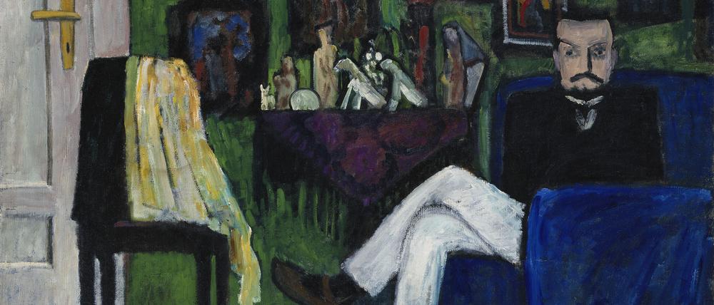 „Mann im Sessel (Paul
Klee)„ von Gabriele Münter aus dem Jahr 1913.