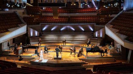 Die Berliner Philharmoniker geben am 1. Mai ein Konzert in Kammerensemble-Größe.