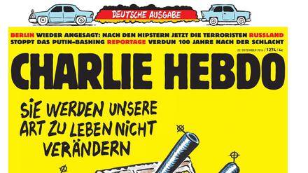Titelausgabe der aktuellen deutschen Ausgabe des französischen Satiremagzins "Charlie Hebdo"
