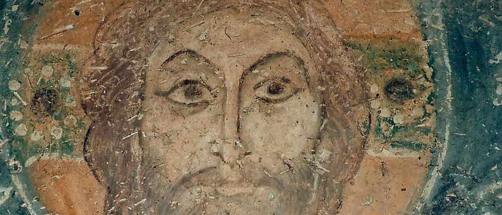 Byzantinischer Christus. Fresko aus der Hagia Sophia in Iznik (13. Jahrhundert).