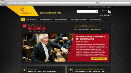 Screenshot der Digital Concert Hall der Berliner Philharmoniker.