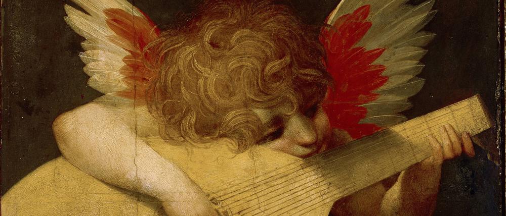 Der musizierende Engel (um 1522) stammt von Giovanni Battista di Jacopo, genannt Rosso Fiorentino. Das Bild hängt in den Uffizien in Florenz. 