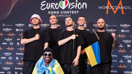 Das Kalush Orchestra aus der Ukraine nach dem Gewinn des Eurovision Song Contest (ESC)