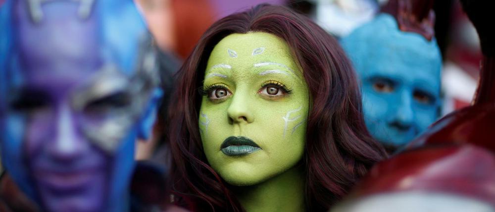 Eine Frage des Bondings: kostümierte „Avengers“-Fans am Rande der Weltpremiere am Dienstag in Hollywood.