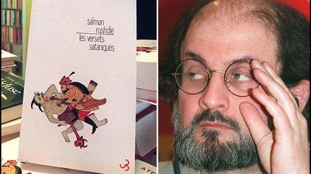 Die französische Ausgabe von "Satanische Verse" - und der junge Salman Rushdie