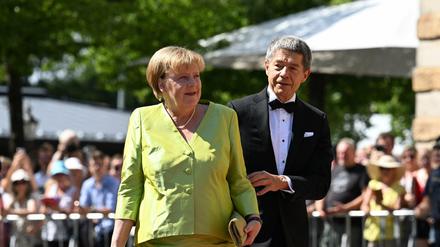 Angela Merkel und Joachim Sauer am Montag.