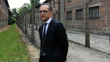 Außenminister Heiko Maas (SPD) am Montag in der Gedenkstätte des ehemaligen Konzentrationslagers Auschwitz-Birkenau. 