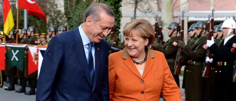 Begegnung in besseren Zeiten. Kanzlerin Angela Merkel und Recep Tayyip Erdogan, damals Ministerpräsident, im Jahr 2013. 