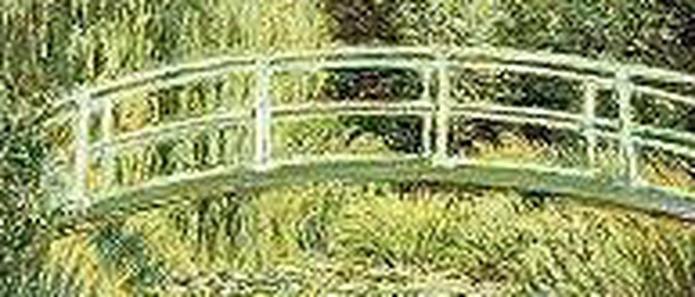 Vorbild aus Fernost. „Der Seerosenteich“ (1899) von Edouard Monet zeigt eine japanische Brücke in seinem 1893 angelegten Garten in Giverny, die sehr der Zdo-Brücke in Tokyo gleicht. Letztere hat auch Hokusai auf einem populären Holzstich festgehalten.