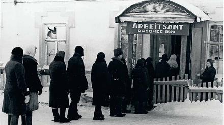 Arbeitsamt in der besetzten Sowjetunion, Dezember 1942. Rund 2500 Mitarbeiter des Ministeriums waren im okkupierten Europa tätig. 