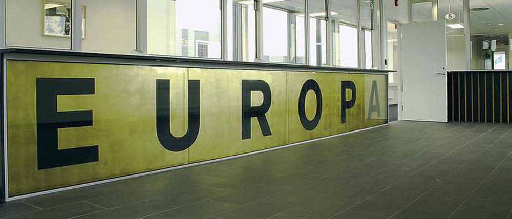 Ein Rechtsruck bei den Europawahlen blieb aus. Im Bild ein Kunstwerk am Eingang zum Hafen in Göteborg von Runo Lagomarsino mit dem Titel „Europa“. Er ist zur Zeit Gast des Künstlerprogramms des DAAD in Berlin.