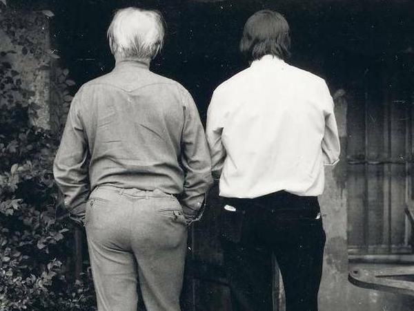 Abgang. Frisch mit Günter Grass in Friedenau, 1975.