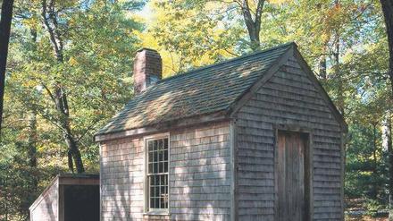 Der Nachbau von Thoreaus Hütte am Walden Pond.