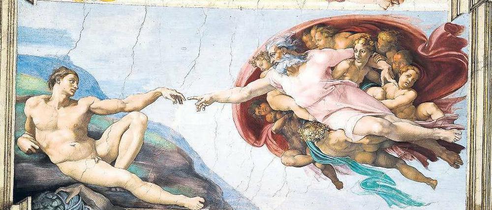Gott und Mensch. Michelangelos „Erschaffung Adams“ in der Sixtinischen Kapelle. Foto: dpa