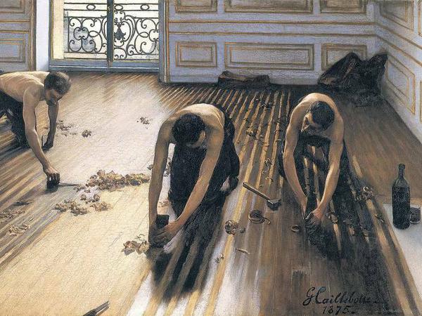Im Schweiße deines Angesichts. Caillebottes „Parkettschleifer“ (1894, Ausschnitt).Foto: Musée d'Orsay, Paris, Geschenk der Erben von Gustave Caillebotte.