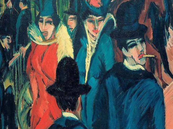 Berliner Ikone. Ernst Ludwig Kirchners „Straßenszene“ (Ausschnitt) von 1913 hängt heute – nach langen Umwegen – in New York. 