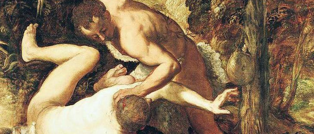 Kain erschlägt seinen Bruder Abel, Gemälde von Tintoretto.