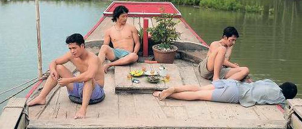 Auszeit am Mekong-Delta. Thang (Truong The Vin), Cuong (Le Van Hoang), Tung (Mai Quoc Viet) und Vu (Le Cong Hoang). 