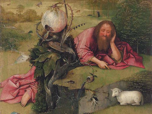Schäfers Stunde. Ausschnitt von Boschs Gemälde "Johannes der Täufer" (um 1490-95).