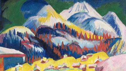 „Frauenkirch im Winter“ (Ausschnitt) von Ernst Ludwig Kirchner (1918/19). 