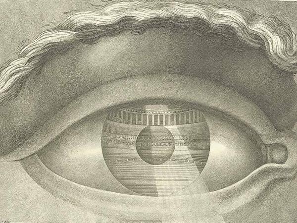 Das Auge des Architekten. Kupferstich von Claude-Nicolas Ledoux (1804). 