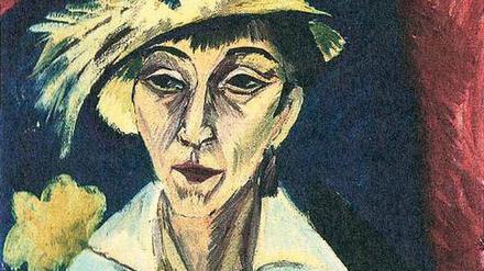 Penibel. Eine Seite aus Kirchners Handexemplar mit Anmerkungen zur Abbildung von „Kranke Frau (Dame mit Hut)“, von Kirchner auf 1913 datiert, jedoch wohl erst später entstanden.