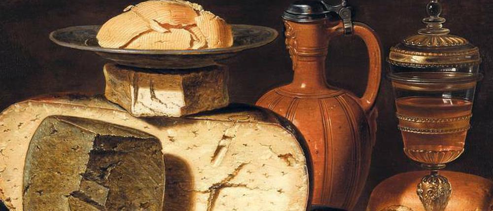So speiste das Bürgertum. „Stillleben mit Käsen, Mandeln und Brezeln“ (1615) von Clara Peeters. 