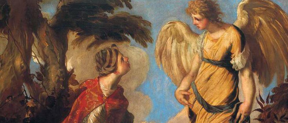 Erkennen ist Erkenntnis. Der Engel begegnet Hagar in der Wüste – ein Gemälde von Francesco Maffei (1657).