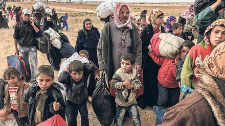 An der Grenze zwischen Jordanien und Syrien. Eine Schar Flüchtender – von insgesamt 45 Millionen weltweit.