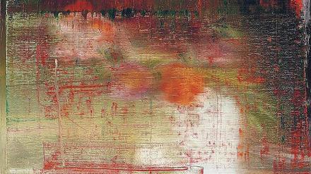 Bouquet. Auf den zweiten Blick verbirgt sich hinter Gerhard Richters abstraktem Bild, einem digitalen Farbfotoabzug, ein Blumenarrangement. 