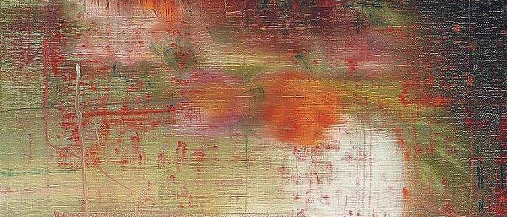 Bouquet. Auf den zweiten Blick verbirgt sich hinter Gerhard Richters abstraktem Bild, einem digitalen Farbfotoabzug, ein Blumenarrangement. 
