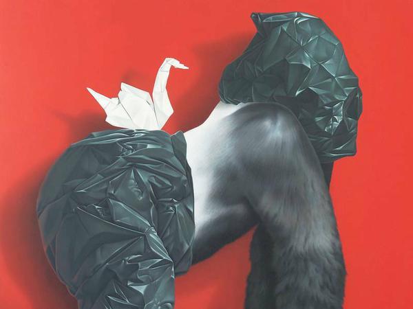 Schwimmlehrer? Eckart Hahns Gemälde "Koko" (Ausschnitt) von 2010 setzt Assoziationen frei.